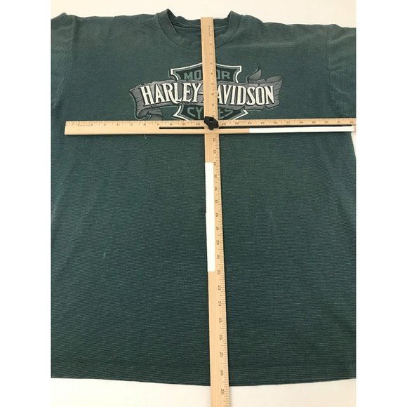 Vintage Harley Davidson Topeka Kansas Men’s XXL Green T Shirt *11 - Picture 3 of 5